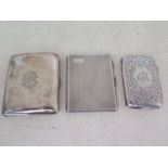 Three hallmarked silver cigarette cases - Weight approx 7 troy oz