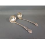 A pair of George IV Kings pattern toddy ladle possibly Alex Wotherspoon, Edinburgh 1820,