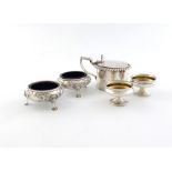 A mixed lot of silver items, comprising: a George IV mustard pot, by Emes and Barnard, London