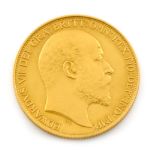 Edward VII, Two-Pounds, 1902, bust right, rev., St. George and dragon (S. 3967).  An impaired proof,