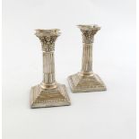 A pair of late-Victorian silver candlesticks,  The Harrison Brothers and Howson, Sheffield 1890,