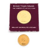 Elizabeth II, Half-Sovereign, 1982; British Virgin Islands, 100-Dollars, 1975.  Uncirculated.   (2)