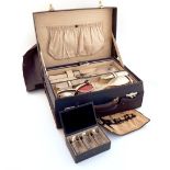 A silver-mounted travelling dressing table set, by Walker and Hall, London and Sheffield various