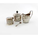 A mixed lot of silver items, various dates and makers,  comprising: a Victorian mustard pot, by