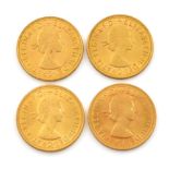 Elizabeth II, Sovereigns (4), 1957, 1958, 1963, 1965.  Extremely fine.   (4)
