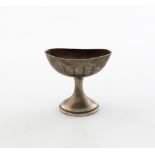 A 19th century French silver eye bath, post 1838, conventional oval form, part-fluted decoration, on