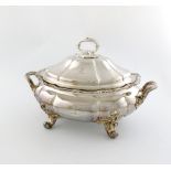 A early 19th century two-handled old Sheffield plated soup tureen, liner and cover, by T and J