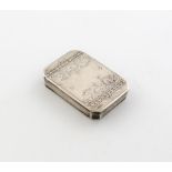 An early 18th century silver snuff box, maker's mark to inside of base, T?, circa 1720,