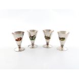 A set of four electroplated hunting beakers, by James Dixon and Sons, tapering circular form, on