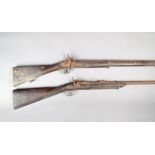 A 1863 Tower 2 band percussion musket, with socket bayonet and scabbard; and a cut down officer's