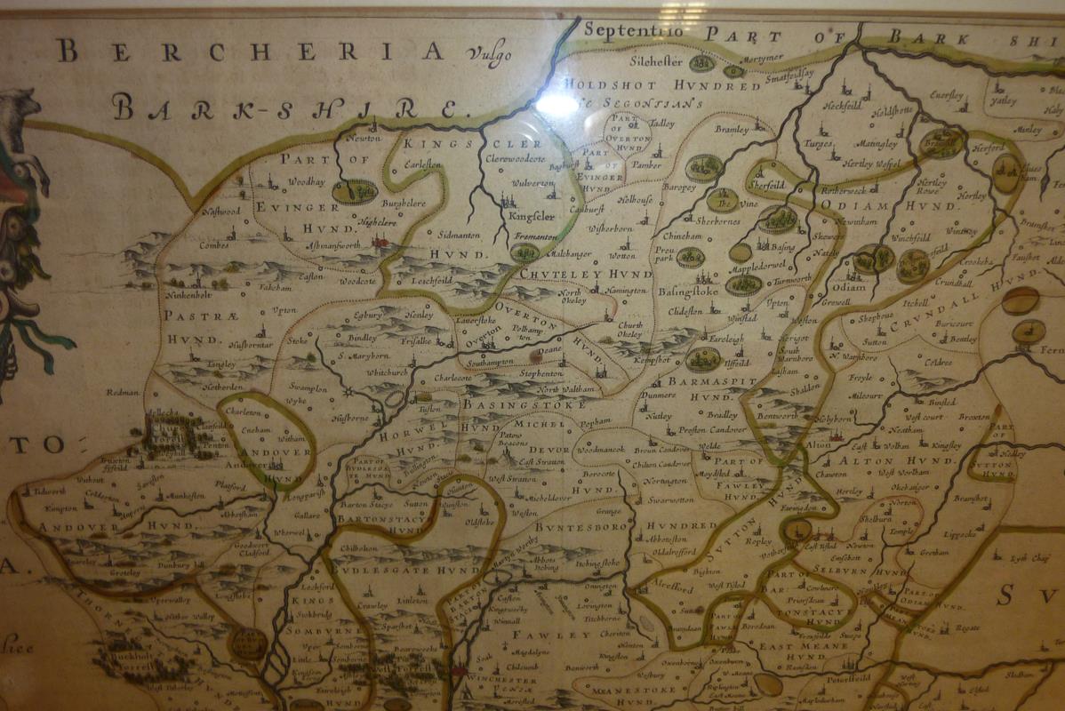 Johannes Blaeu. Hampshire, a hand coloured engraved map inscribed 'HANTONIA, SIVE, - Image 11 of 11