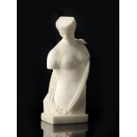 An early 20th century Italian carved white marble model of a classical male figure, signed 'Gno