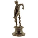 After the antique. A 19th century Italian bronze model of the Sandalbinder, Napoli, 17.3cm high 6.