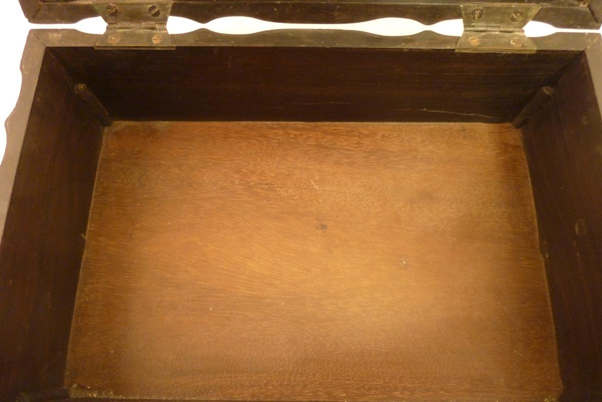 λ A 19th century Ceylonese macassar ebony workbox, of scalloped outline, the interior with inlay - Image 10 of 17