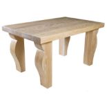 A limed oak centre table designed by Philippe Hurel, Paris, modern, 74.5cm high, 140cm wide, 89.