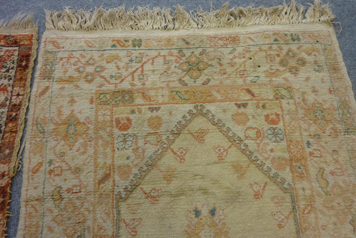 Two Turkish rugs, one with an all over floral field, the other with an elongated central - Image 6 of 6