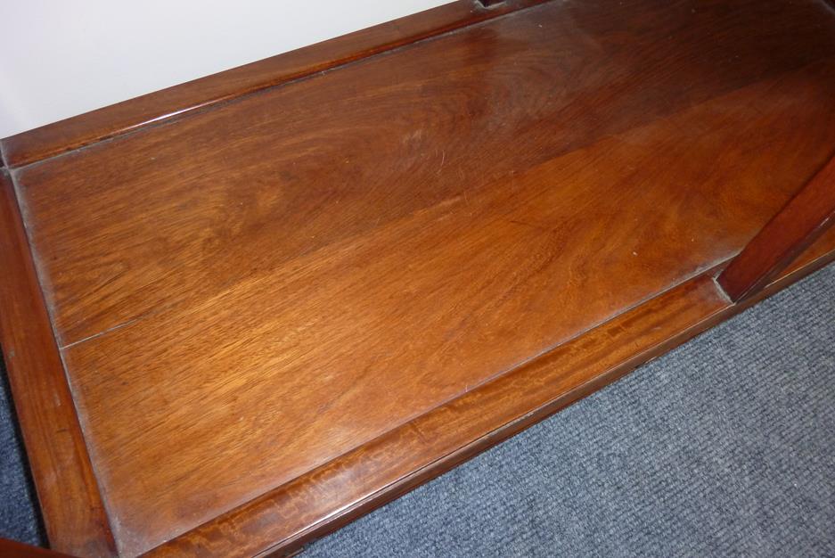 A pair of Chinese hardwood Ming style open display shelves, the bases carved with Greek key - Image 2 of 23