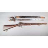 A .577 rifled Artillery Snider carbine, marked Tower 1867, complete with Artillery bayonet and