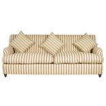 A 'Roma' sofa designed by Paolo Moschino for Nicholas Haslam, upholstered in striped fabric on