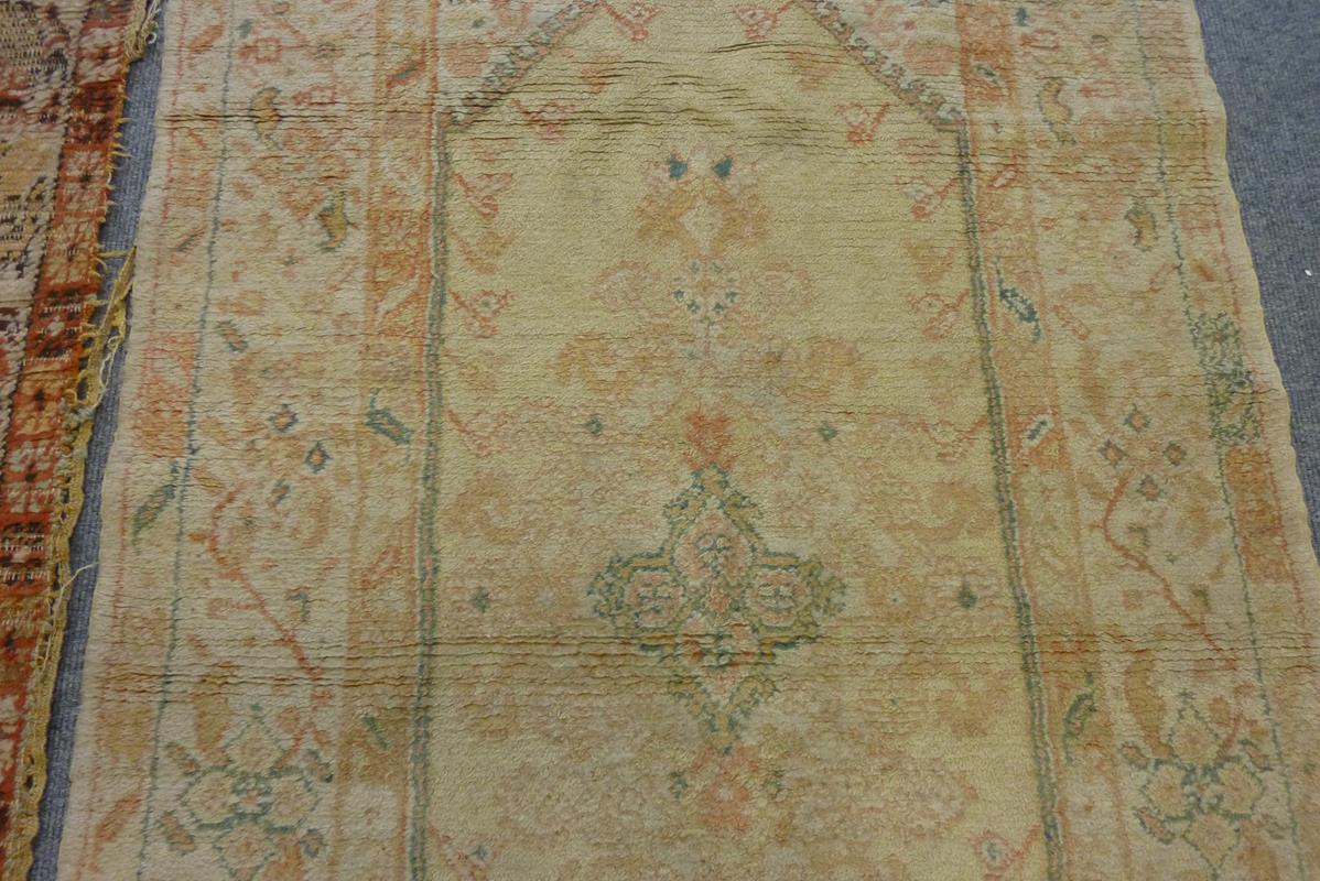 Two Turkish rugs, one with an all over floral field, the other with an elongated central - Image 5 of 6