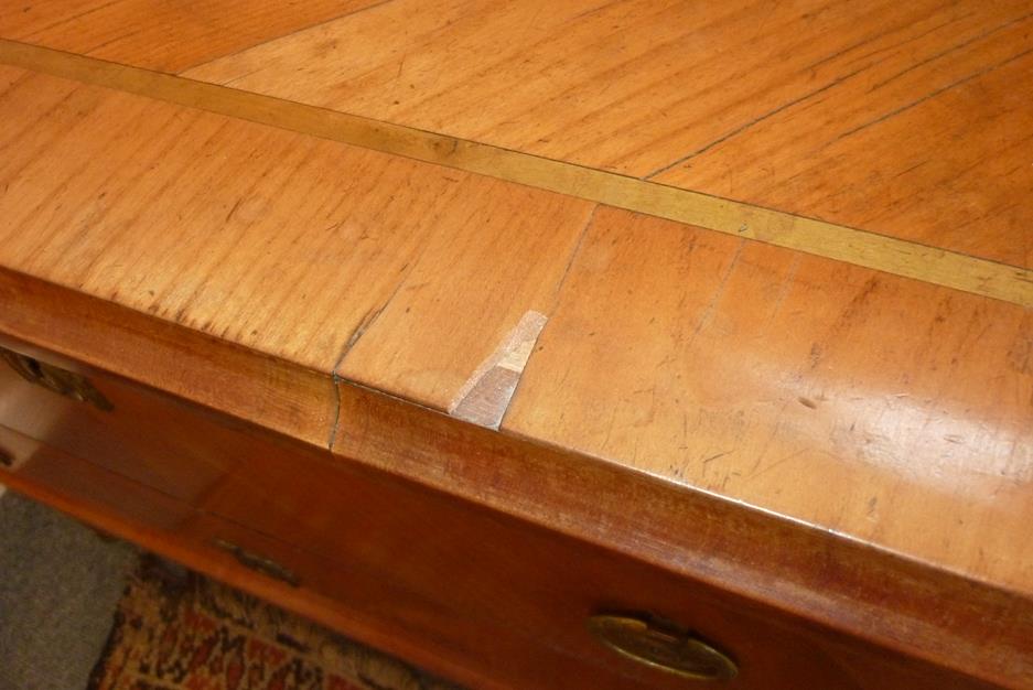 An early 19th century Swiss cherry and satinbirch commode, the moulded edge top crossbanded and - Image 3 of 19