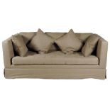 A 'Trieste' sofa design by Paolo Moschino for Nicholas Haslam, covered in Brittany glazed linen with
