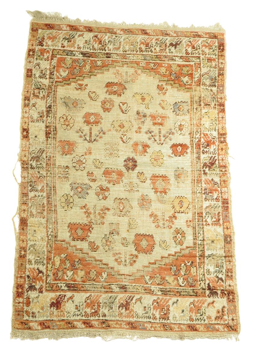Two Turkish rugs, one with an all over floral field, the other with an elongated central - Image 2 of 6