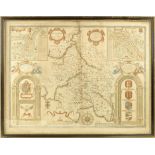 John Speed. Buckinghamshire, a hand coloured engraved map inscribed 'BUCKINGHAM Both Shyre, and