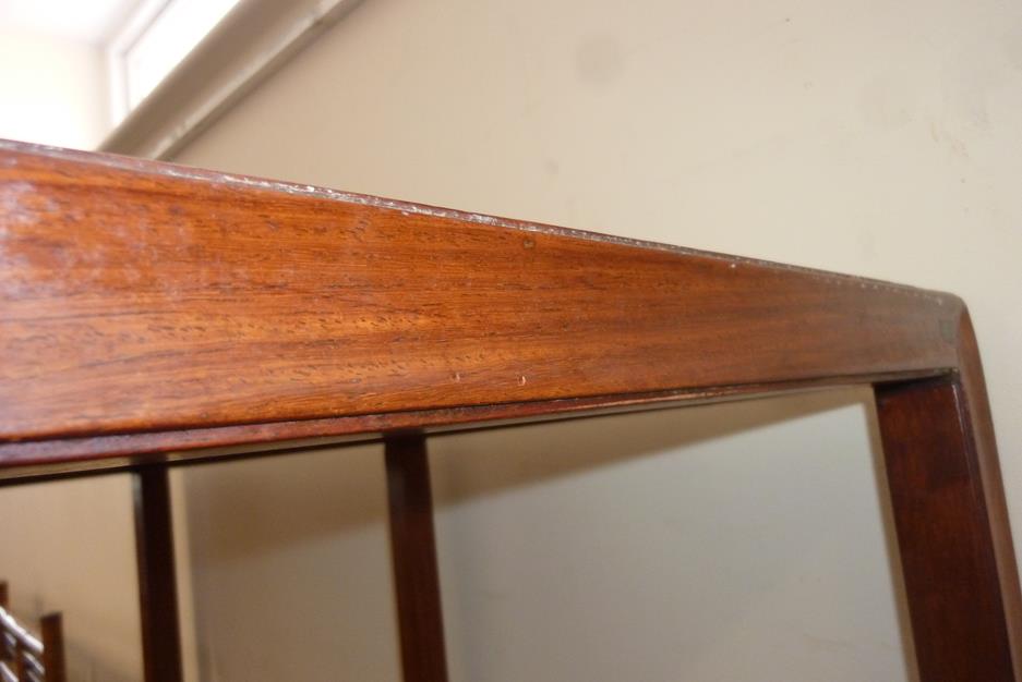 A pair of Chinese hardwood Ming style open display shelves, the bases carved with Greek key - Image 8 of 23