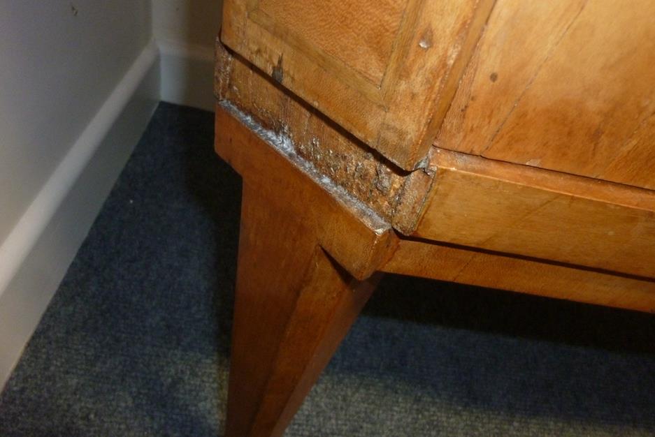An early 19th century Swiss cherry and satinbirch commode, the moulded edge top crossbanded and - Image 19 of 19
