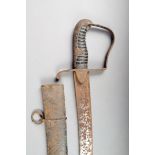 A 1796 pattern cavalry troopers sabre, with stirrup hilt, 96.5cm long, with scabbard.Provenance: The