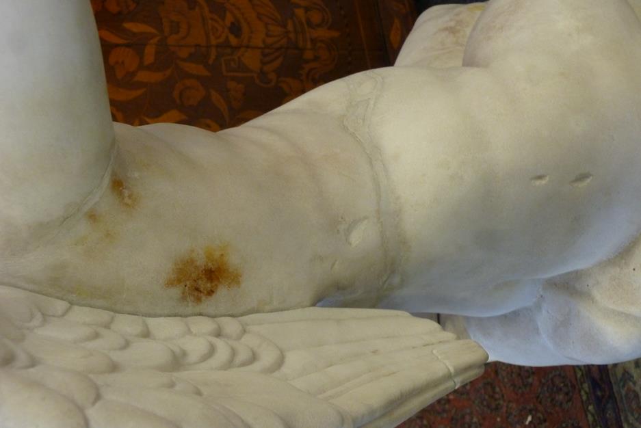 A 17th century Italian carved marble group of the infant Hercules, the winged figure holding a - Image 17 of 21