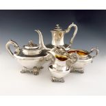λ A four-piece Victorian silver presentation tea and coffee set, by Richard Pierce and George