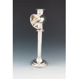 A late-Victorian silver students lamp, by Heath and Middleton, London 1900,  the plain column on a