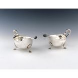 A pair of 18th century Irish provincial silver sauce boats, by William Reynolds, Cork circa 1770,