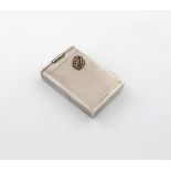 A Russian silver cigarette case, circa 1905, rectangular form, matted decoration, the hinged cover
