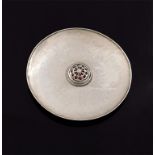 By Omar Ramsden, an Arts and Crafts silver dish, London 1926, also engraved 'OMAR RAMSDEN ME FECIT',
