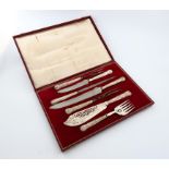 A matched antique and modern silver-handled Kings pattern serving set, by various makers including