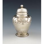 A Victorian silver tea canister, by William Hunter, London 1884, retailed by Child and Child,