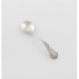 By Omar Ramsden, an Arts and Crafts silver spoon, London 1927, tapering handle, the terminal with