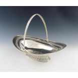 A George III silver swing-handled bread basket, by Robert Hennell, London 1791, oval form, pierced