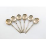 A rare set of six Commonwealth provincial silver Puritan spoons, by William Robinson I, Newcastle