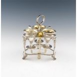 A George IV silver three-cup egg frame, by John and Thomas Settle, Sheffield 1822,  triangular form,