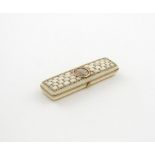 λ An early 19th century gold-mounted ivory toothpick box, unmarked, circa 1820, rectangular form,