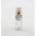 An Edwardian silver-mounted glass scent bottle,  by Cohen and Charles, Birmingham 1901,