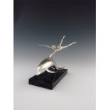 By David Wynne for Mappin and Webb, a limited edition silver sculpture, 'Boy with Dolphin', London