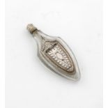 A late 18th / early 19th century silver-mounted scent bottle / toothpick case, unmarked, circa 1800,