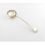 A Victorian silver old English pattern soup ladle, by George Adams, London 1855, plain terminal,
