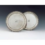 A pair of George III silver waiters, by Crouch and Hannam, London 1807, circular form, gadroon
