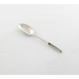 A George III Irish silver marrow spoon, by Matthew West, Dublin, date letter partially obscured,